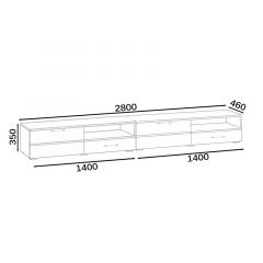 Тумба под ТВ Ларго 1,4 + Ларго 1,4, цвет корпус белый/фасады МДФ белый глянец, ШхГхВ 280х46х35 см., НЕ универсальная сборка | фото 10