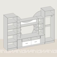 Гостиная Аллегро с 2 шкафами вариант-5 (Ясень светлый/тёмный) | фото 2