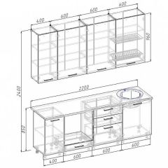 Кухонный гарнитур Антрацит 2200 (Стол. 38мм) | фото 3