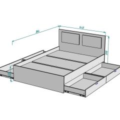 Кровать Ольга L35 (1400) 4 ящика | фото 2